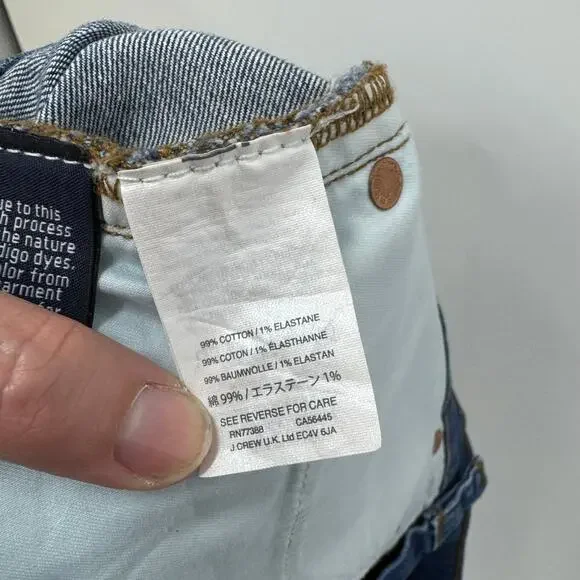 J. Crew High Rise Denim Jean Shorts 29 Raw Hem Cut Off Festival Boho Beach - Picture 5 of 5